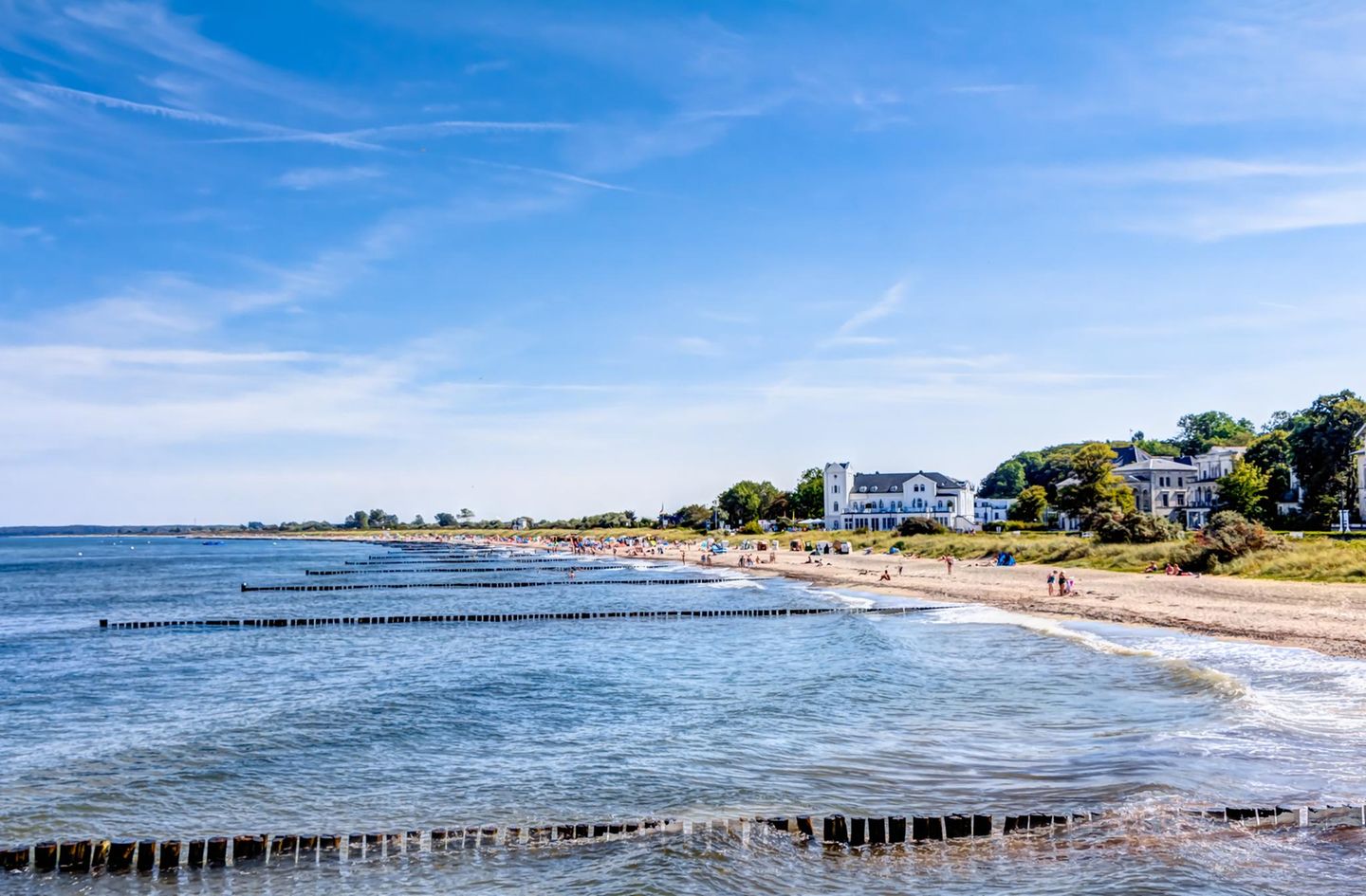 Spa town Heilinegdamm at the Baltic Sea coastline