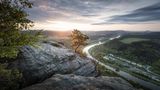 Blick vom Lilienstein ins Tal