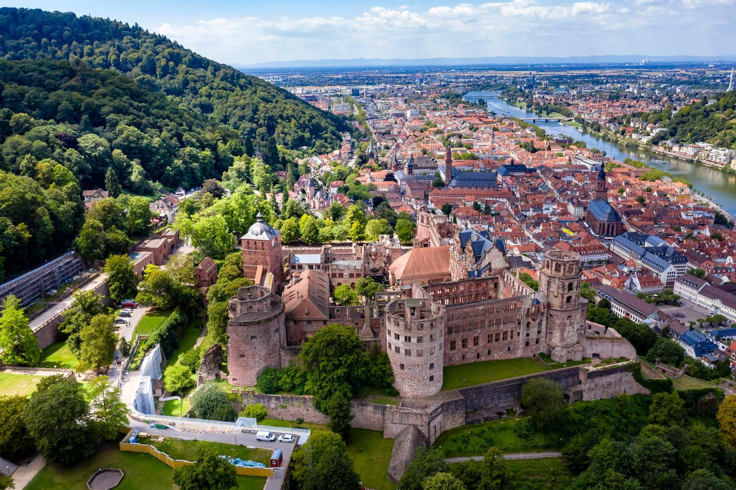 Von Heidelberg auf den Königstuhl Blick auf Heidelberg