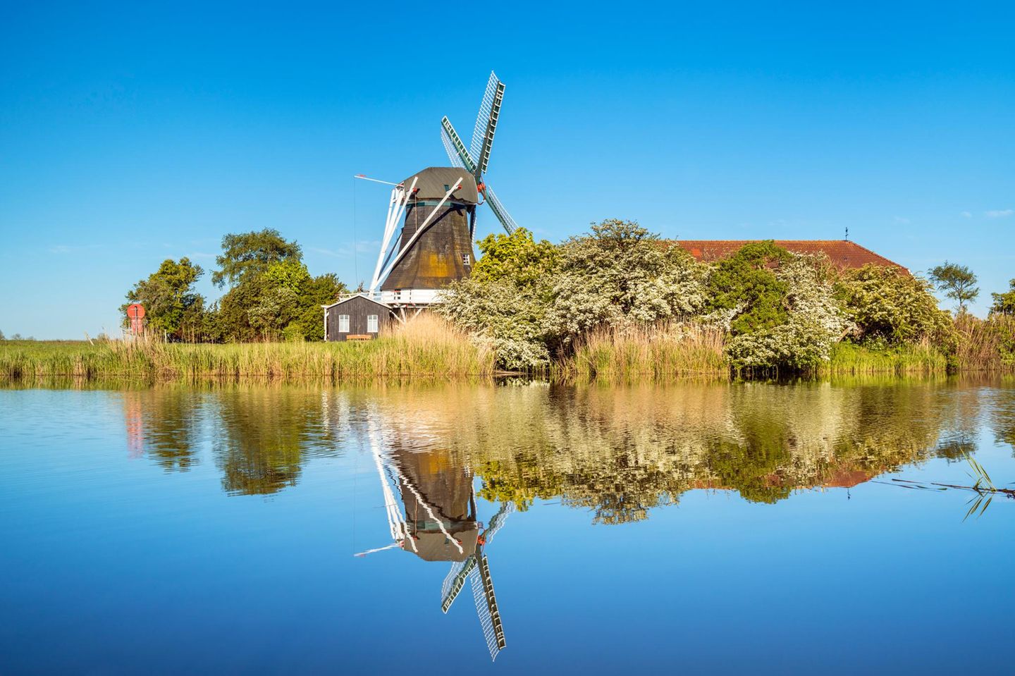 Windmühle Seriemer Mühle bei Neuharlingersiel, Ostfriesland