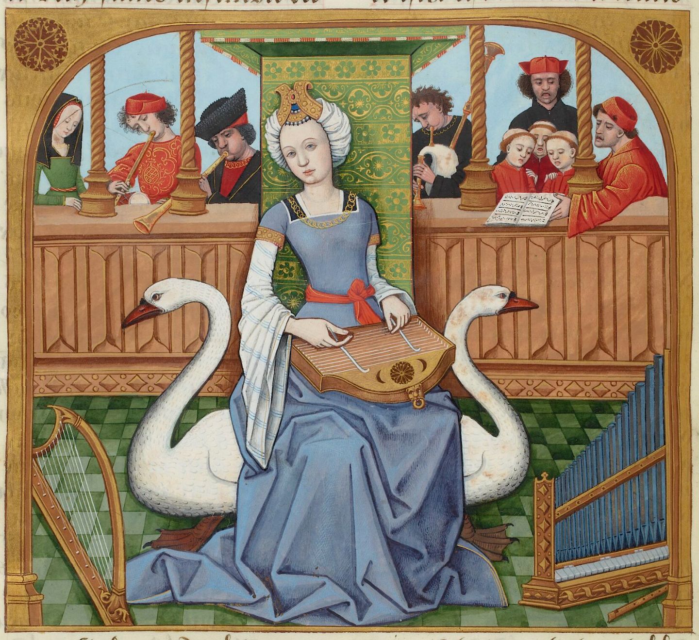 Royales Recht Leda und der Schwan – aus einer Buchmalerei aus dem 15. Jahrhundert