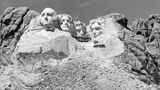 View of Sculptured Faces of Former Presidents at Mount Rushmore