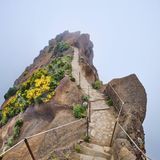 Ein schmaler Weg zwischen Pico de Arierio und Pico Ruivo