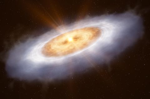 Um den Protostern V883 Orionis kreist eine Scheibe aus Gas und Staub, in der sich allmählich Planeten zusammenballen. Das Himmelsobjekt ist eine perfekte Möglichkeit, das frühe Sonnensystem zu studieren