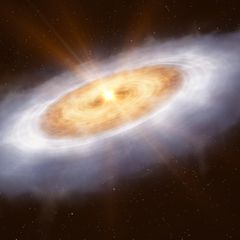 Um den Protostern V883 Orionis kreist eine Scheibe aus Gas und Staub, in der sich allmählich Planeten zusammenballen. Das Himmelsobjekt ist eine perfekte Möglichkeit, das frühe Sonnensystem zu studieren