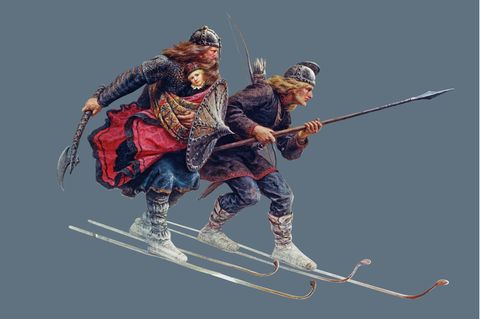 Königssohn Haakon mit 2 Kriegern