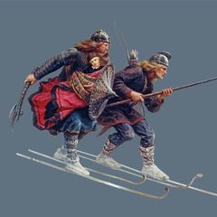 Königssohn Haakon mit 2 Kriegern