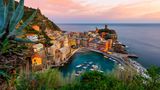 Sicht auf die bunten Häuser von Vernazza