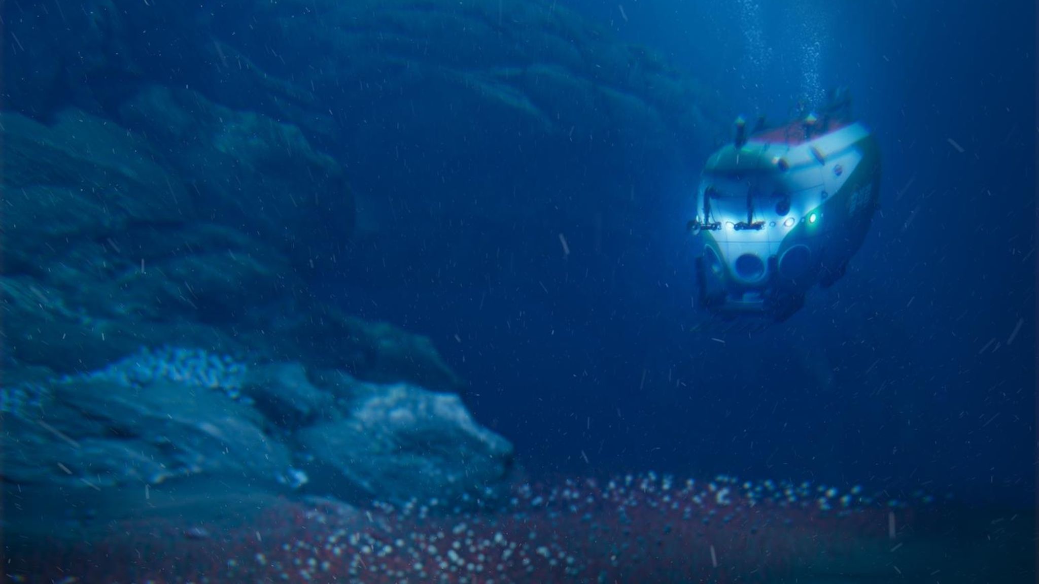 Ein Uboot in der Tiefsee