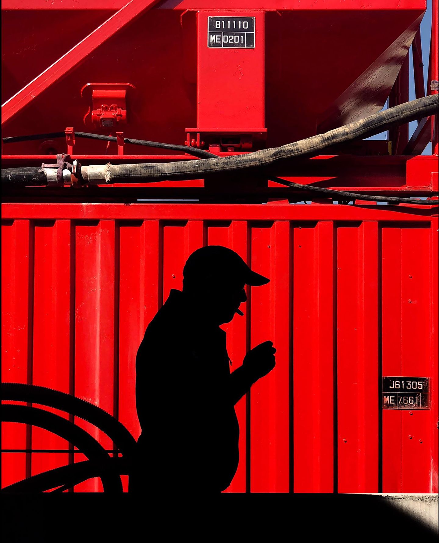 Schattenriss Mann mit Zigarette