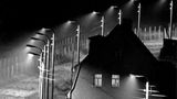 Erleuchtete Grenzanlage in Berlin Heinersdorf 1967