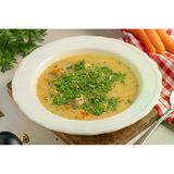 Zutaten für vier Personen:  1 kg Kartoffeln  1 Bund Suppengemüse  1 Liter Brühe  Salz und Pfeffer  2 Kochwürste  2 Würstchen  100 g süße Sahne  Muskat     Das ganze Rezept findet ihr hier.