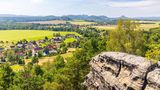 Auf der Kaiserkrone mit Rundumblick, Ortsansicht von Schöna und Reinhardtsdorf