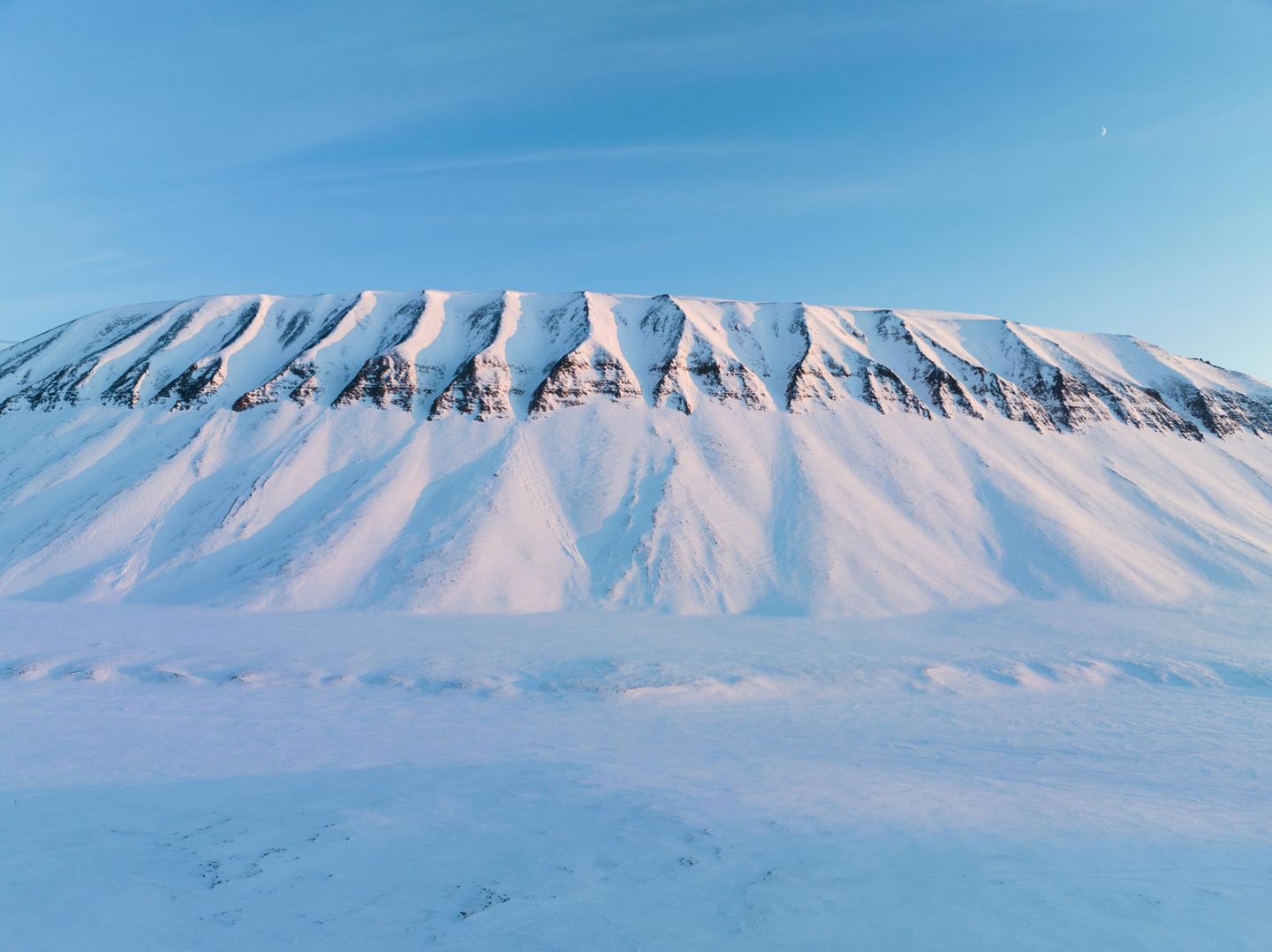 Sonniger Winter Während der Rest der Welt dem Frühling entgegenblickt, beginnt im hohen Norden der sonnige Winter. Der Februar schimmert noch in sanften Pastelltönen, doch das Licht kehrt zurück. Mitte März erlebt Spitzbergen bereits acht Stunden Sonne täglich – und mit ihr erwacht die Insel. Schneemobile gleiten durch gefrorene Täler, erreichen Gebiete, die monatelang nicht zugänglich waren. Die Bewohner fahren hinaus, campen in einsamen Hütten und beobachten Polarfüchse, Rentiere und Robben in der weiten, stillen Landschaft. Jetzt zeigt sich die Arktis von ihrer schönsten Seite – hell, klar und scheinbar grenzenlos. Die Sonne scheint nun Tag für Tag etwas länger, bis sie am 19. April gar nicht mehr untergeht.