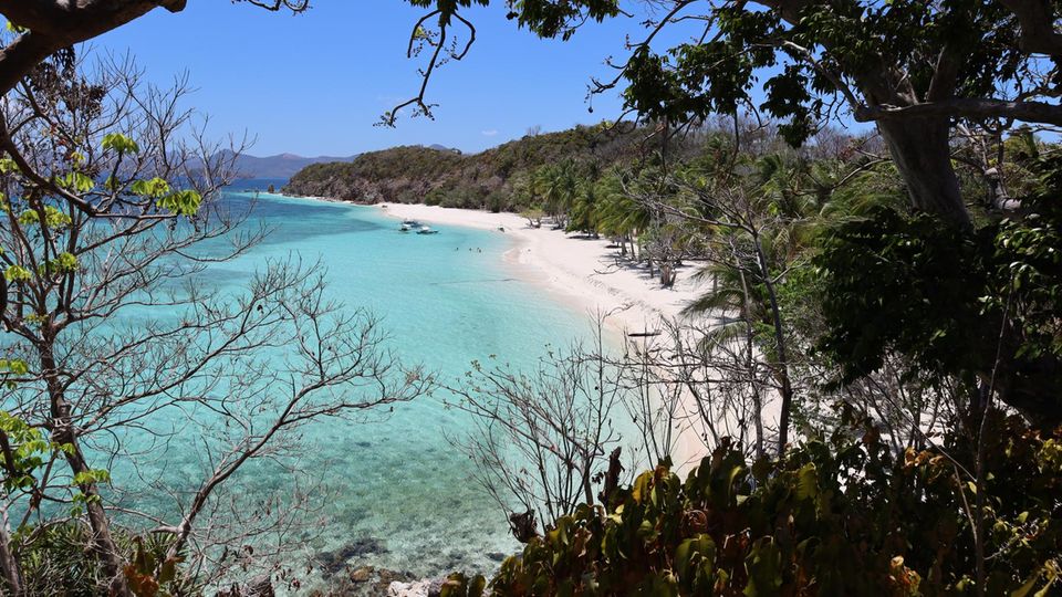 Malerischer Ausblick auf die Malcapuya-Insel