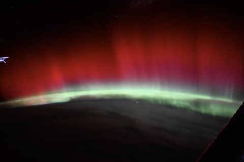 Bilder von der ISS: Seltene Aufnahmen: NASA-Astronaut filmt rote Polarlichter