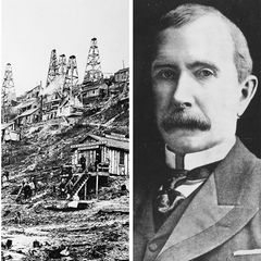 Rockefeller, Karikatur und Erdöl-Förderung