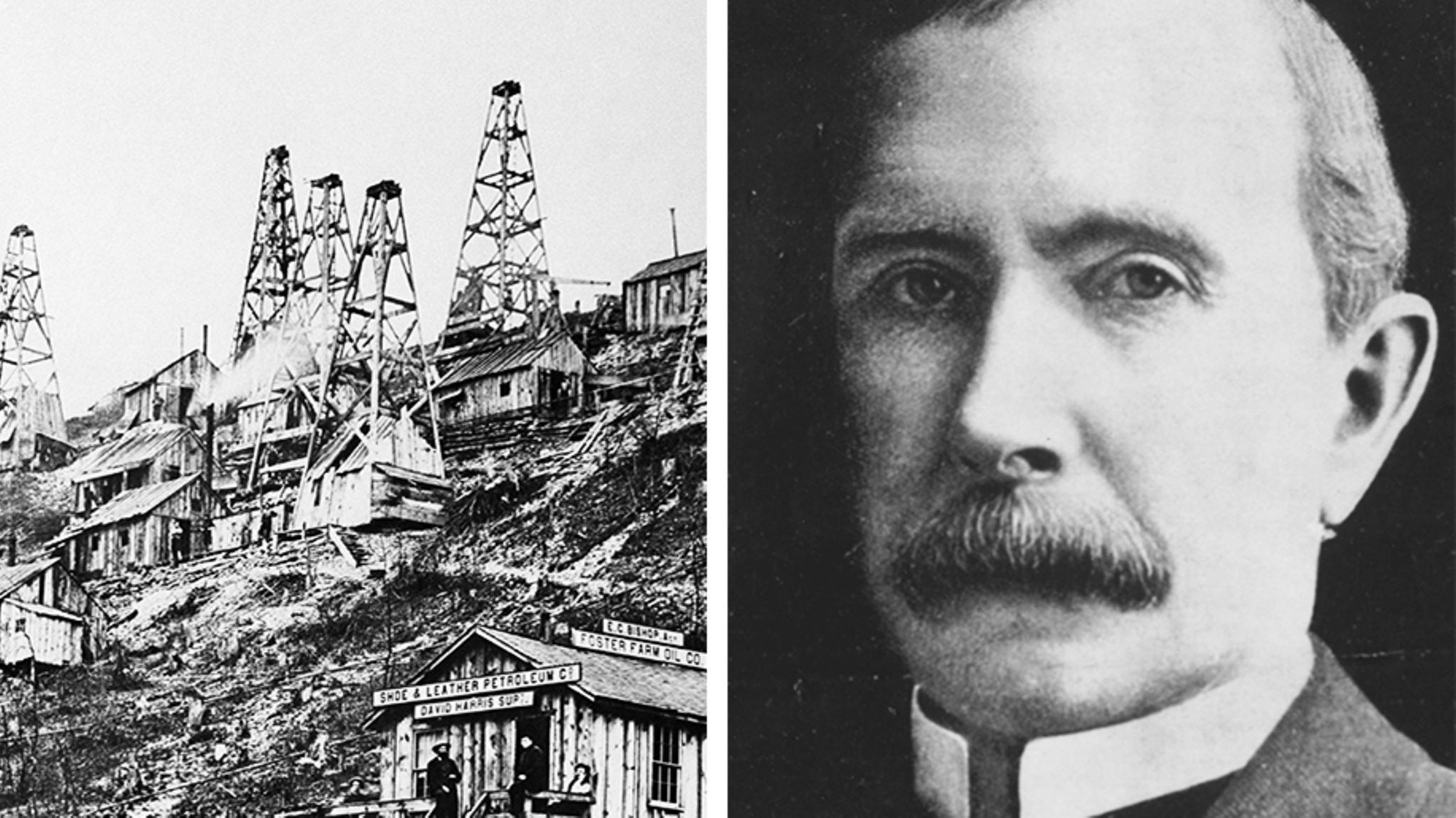 Rockefeller, Karikatur und Erdöl-Förderung