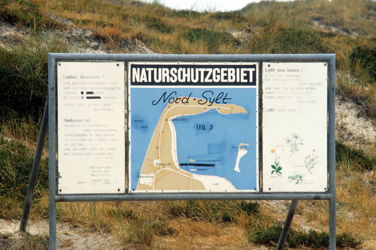 Karte von Sylt mit eingezeichnetem Naturschutzgebiet