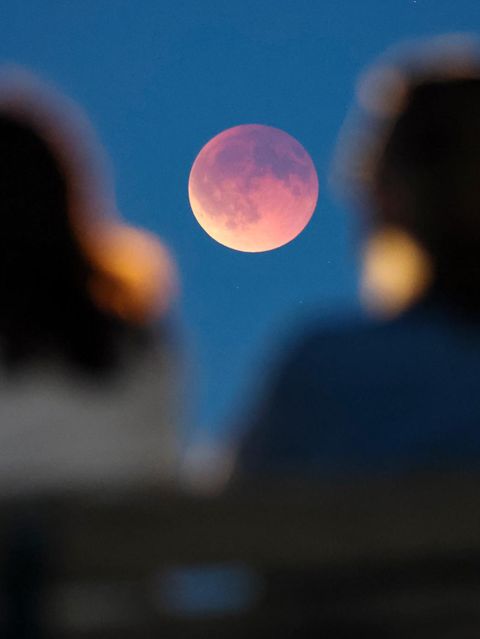 By-line=Jan Woitas  Caption/Abstract=Schaulustige betrachten von einer Parkbank aus die auch als Blutmond bezeichnete totale Mondfinsternis. Dabei schiebt sich der Mond nach und nach in den Erdschatten - bis hin zur totalen Mondfinsternis.  City=Leipzig