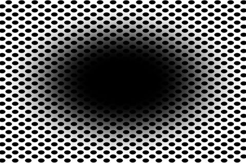 Sehen Sie hier einen sich ausdehnenden schwarzen Fleck? Das ist völlig normal – aber eine Täuschung  Copyright: Laeng, Nabil, and Kitaoka / CC BY 4.0