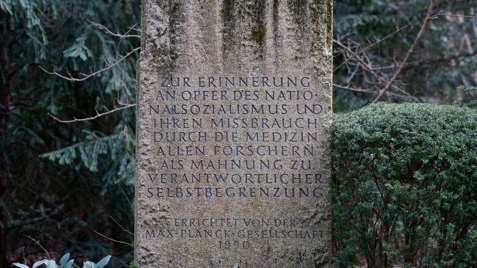 Gedenkstele in einem Friedhof