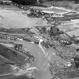 Überschwemmtes Gebiet in der Niederlande 1953