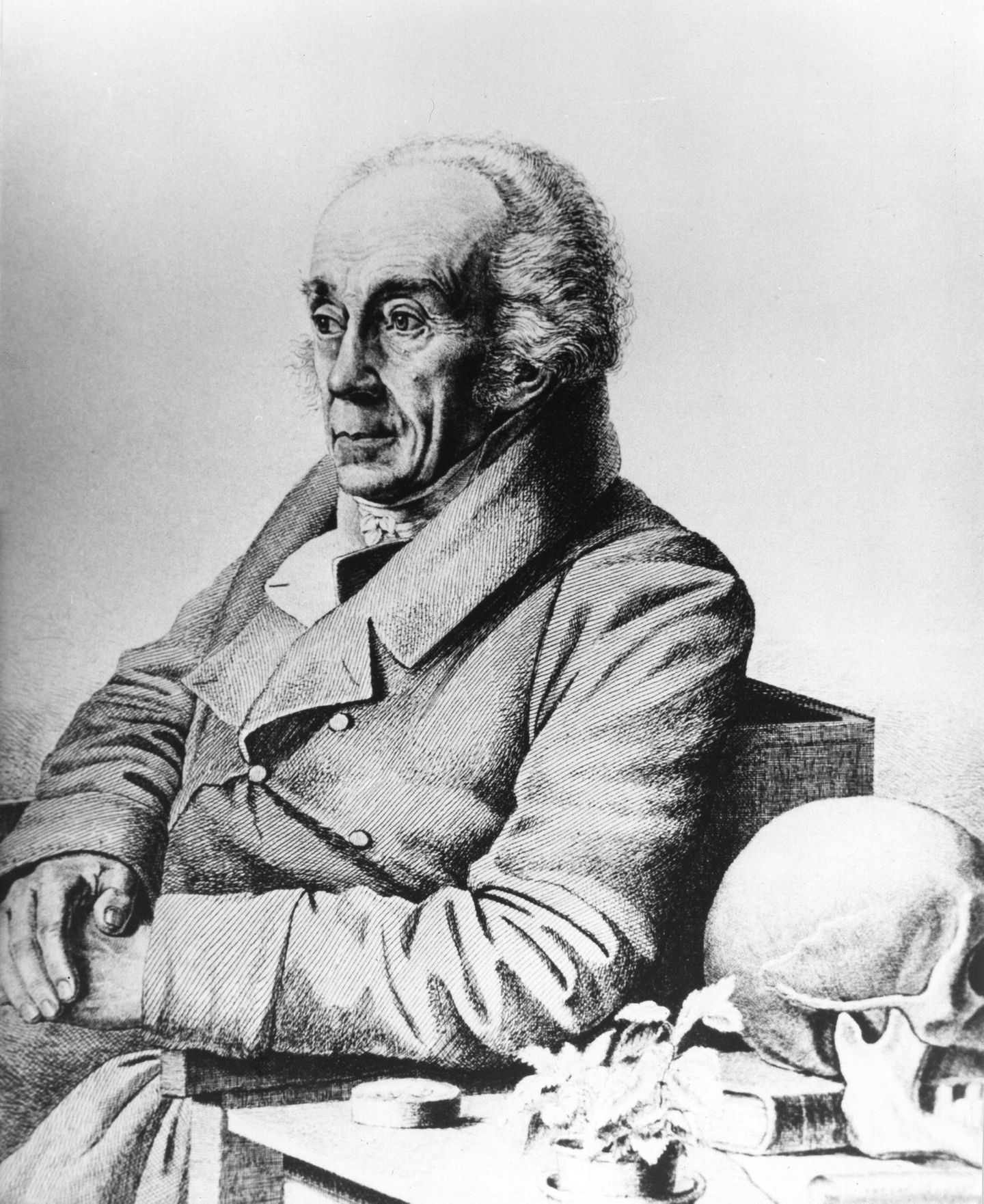 Johann Friedrich Blumenbach an einem Tisch