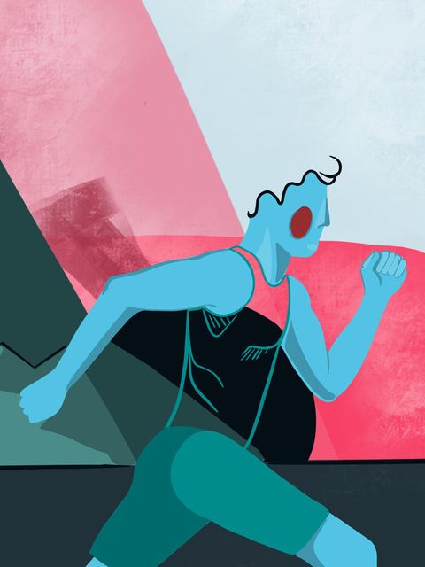 Farbige Illustration: Mann beim Joggen in Trainingskleidung