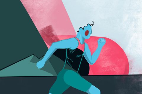 Farbige Illustration: Mann beim Joggen in Trainingskleidung