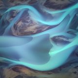 Landschaft Islands von oben fotografiert