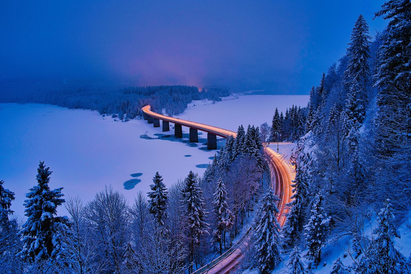 Sylvensteinspeicher in den bayerischen Alpen