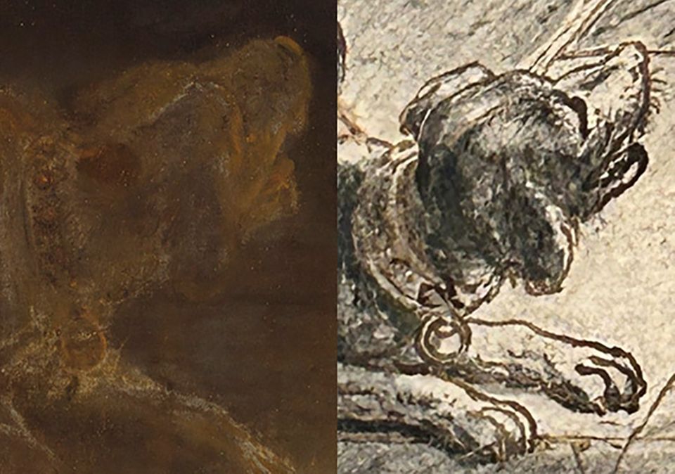 Gegenüberstellung der beiden Hunde-Zeichnumgen