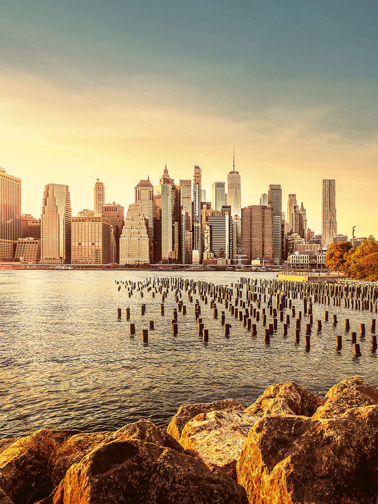 Blick auf New Yorks Skyline