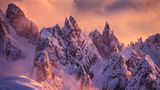 Alpenglühen in den italienischen Alpen