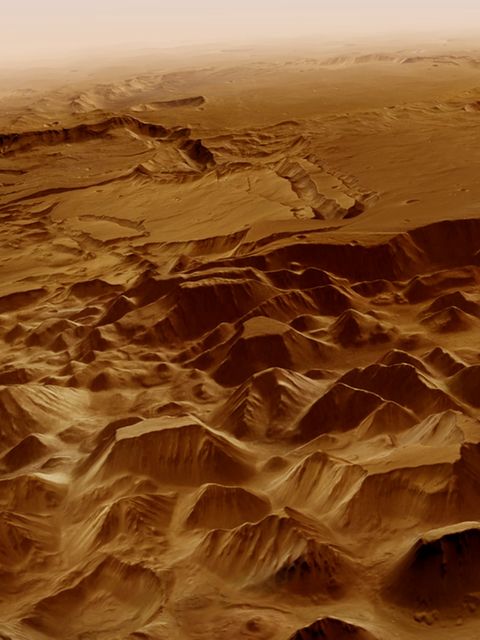 Animation: Krater, Flusstäler und Tafelberge: Ein Flug über die Marsoberfläche