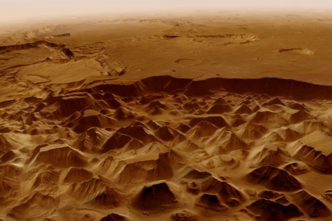Animation: Krater, Flusstäler und Tafelberge: Ein Flug über die Marsoberfläche