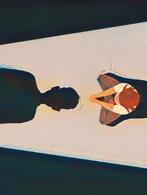 Kryptonit Mensch ein Schatten fällt durch eine Tür