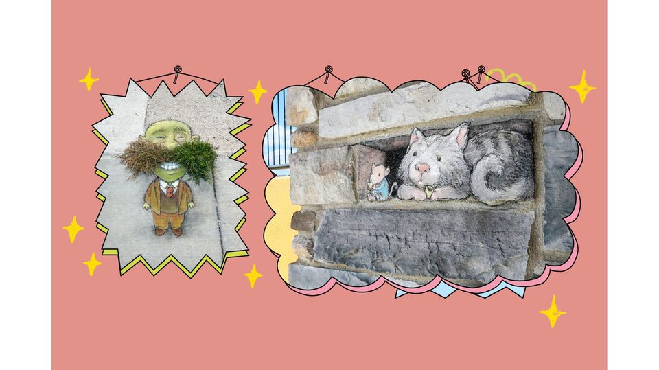 Straßenkunst: Gehweg-Gemälde