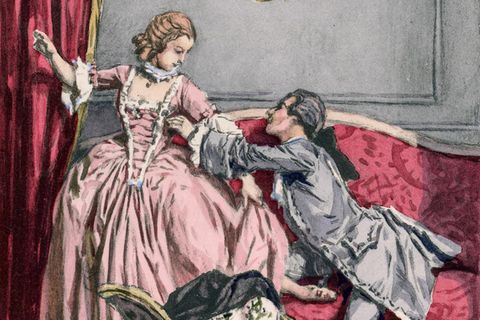 Casanova mit Dame auf einem Sofa