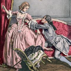 Casanova mit Dame auf einem Sofa