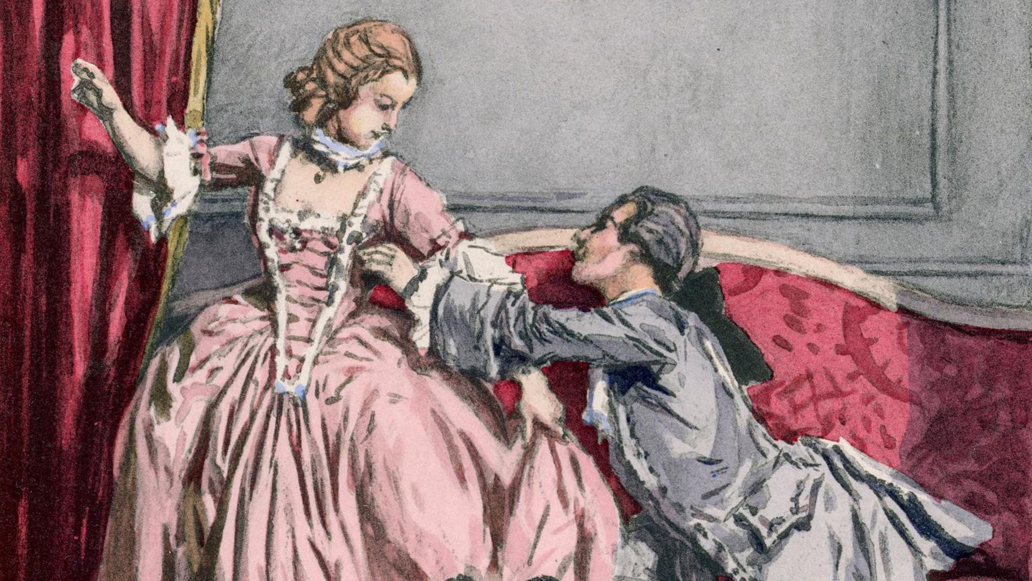 Casanova mit Dame auf einem Sofa