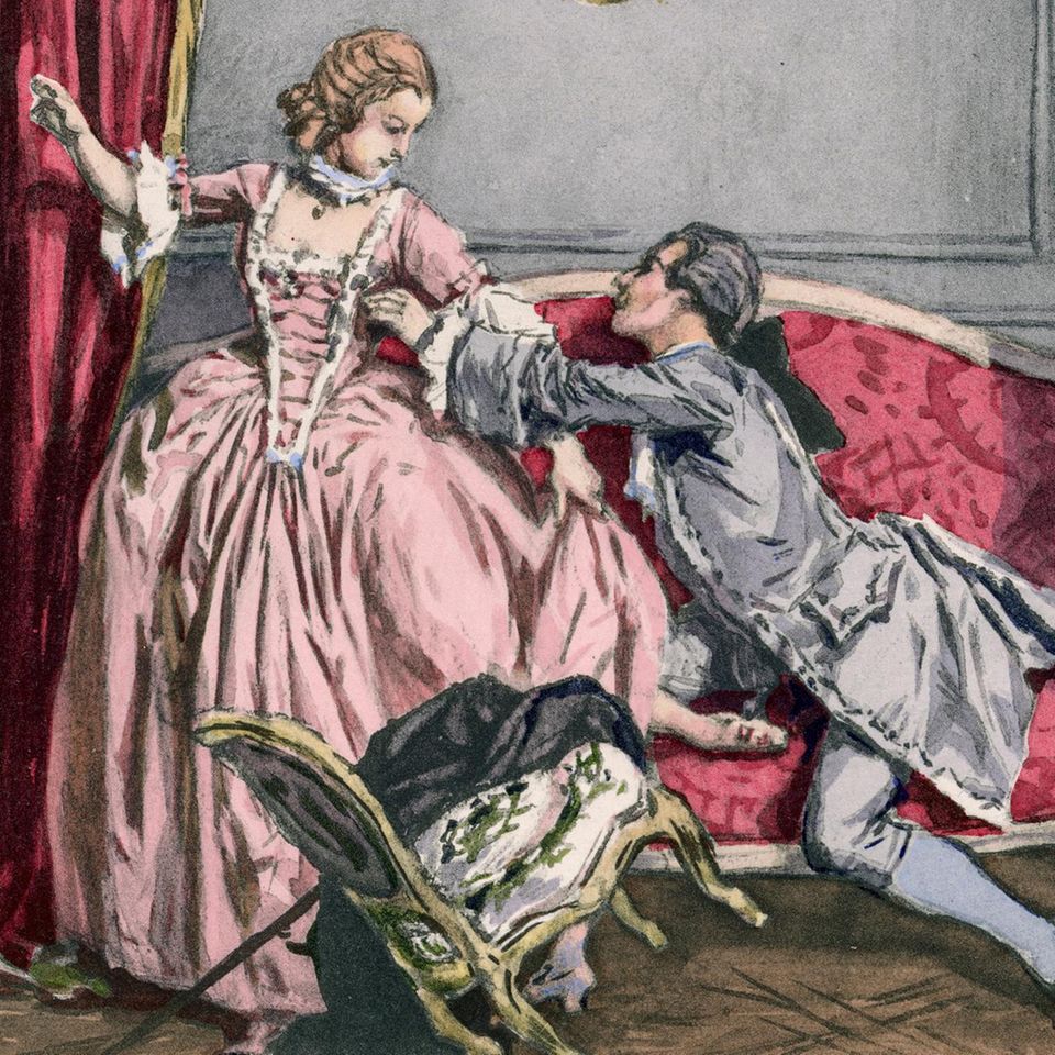 Casanova mit Dame auf einem Sofa