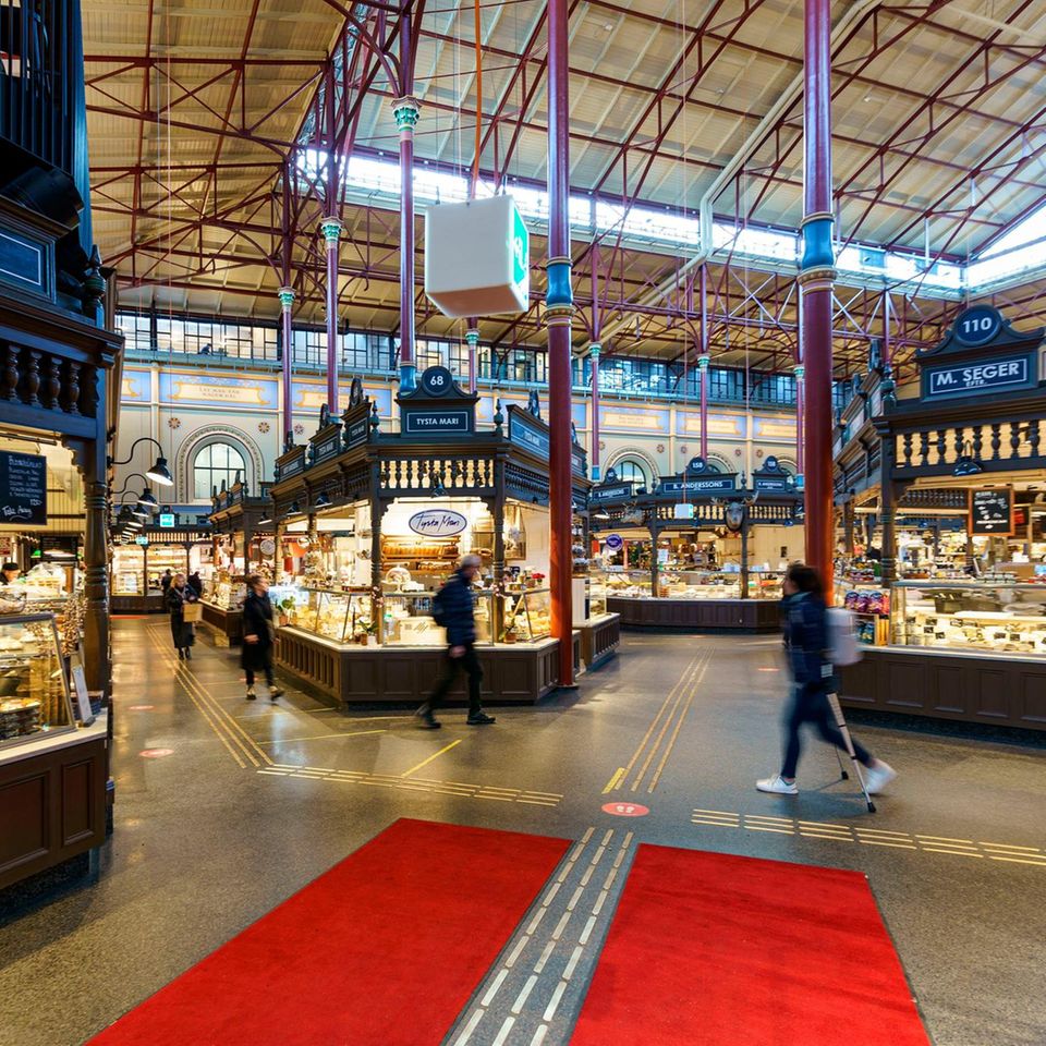 Östermalms Saluhall food hall in Stockholm