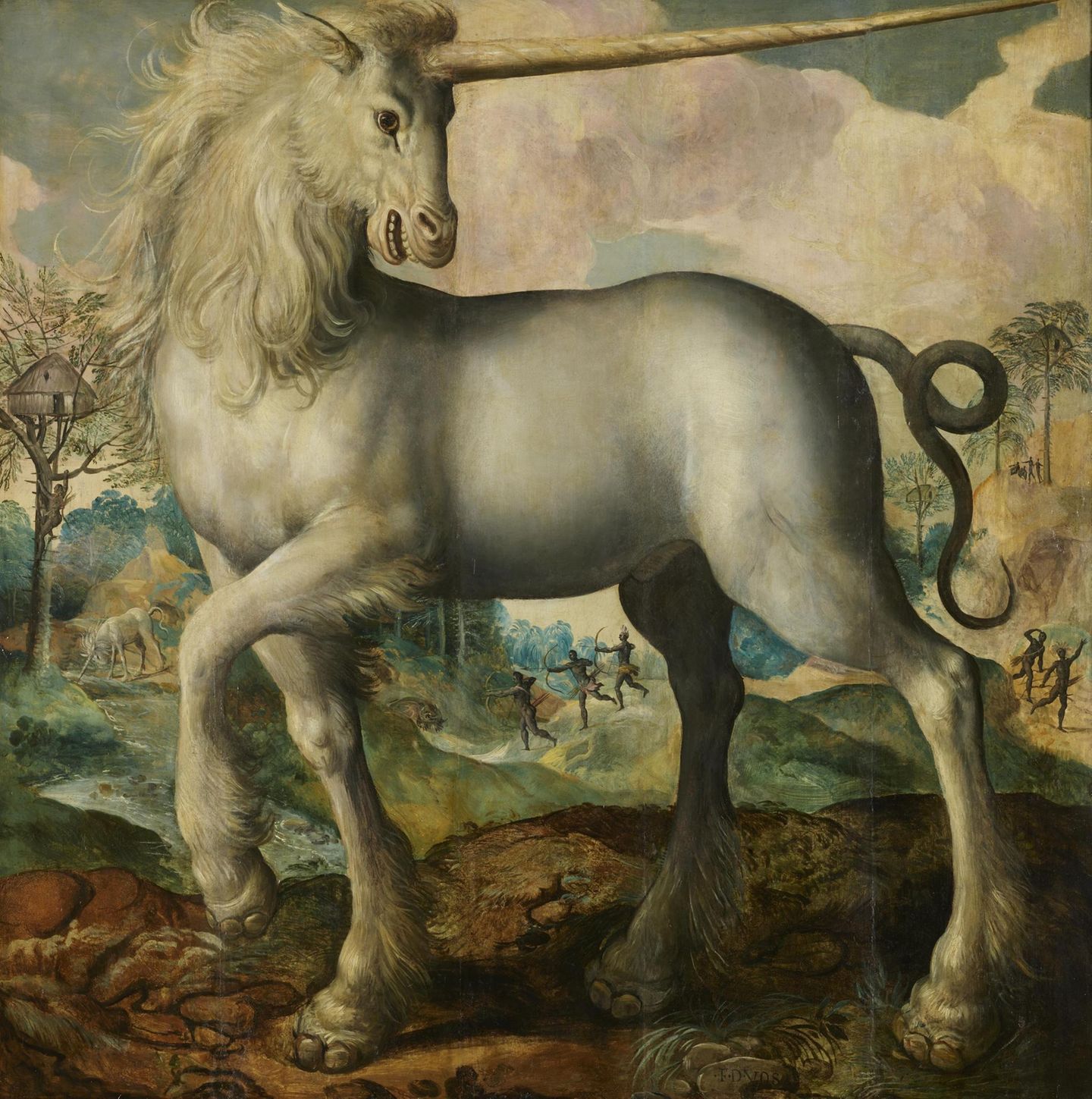 Das einzige Einzelporträt eines Einhorns, gemalt Maerten de Vos 1572
