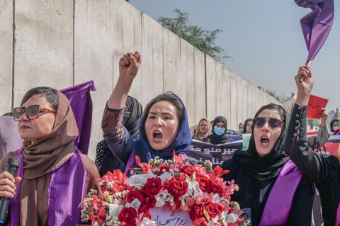 Frauen protestieren in Kabul