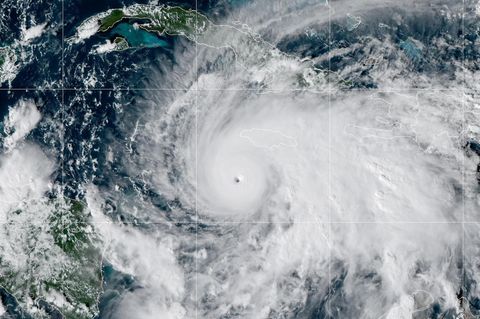 October 27, 2025, Jamaica, Caribbean Sea, Caribbean Sea: Hurricane Melissa strengthened into a Category 5 storm Monday as it approaches Jamaica. Forecasters said it could unleash catastrophic flooding and landslides. (Credit Image: Â© NOAA/NESDIS/STAR/ZUMA Press Wire