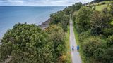 Irland per Rad Fahrradfahrer auf dem Carlingford Lough Greenway