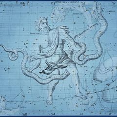 Das Sternbild Schlangenträger setzt sich aus zehn Haupt- und vielen Nebensternen zusammen. Mythologisch könnte sich die Figur von Asklepios ableiten, dem griechischen Gott der Heilkunst, dessen Symbol die Schlange ist
