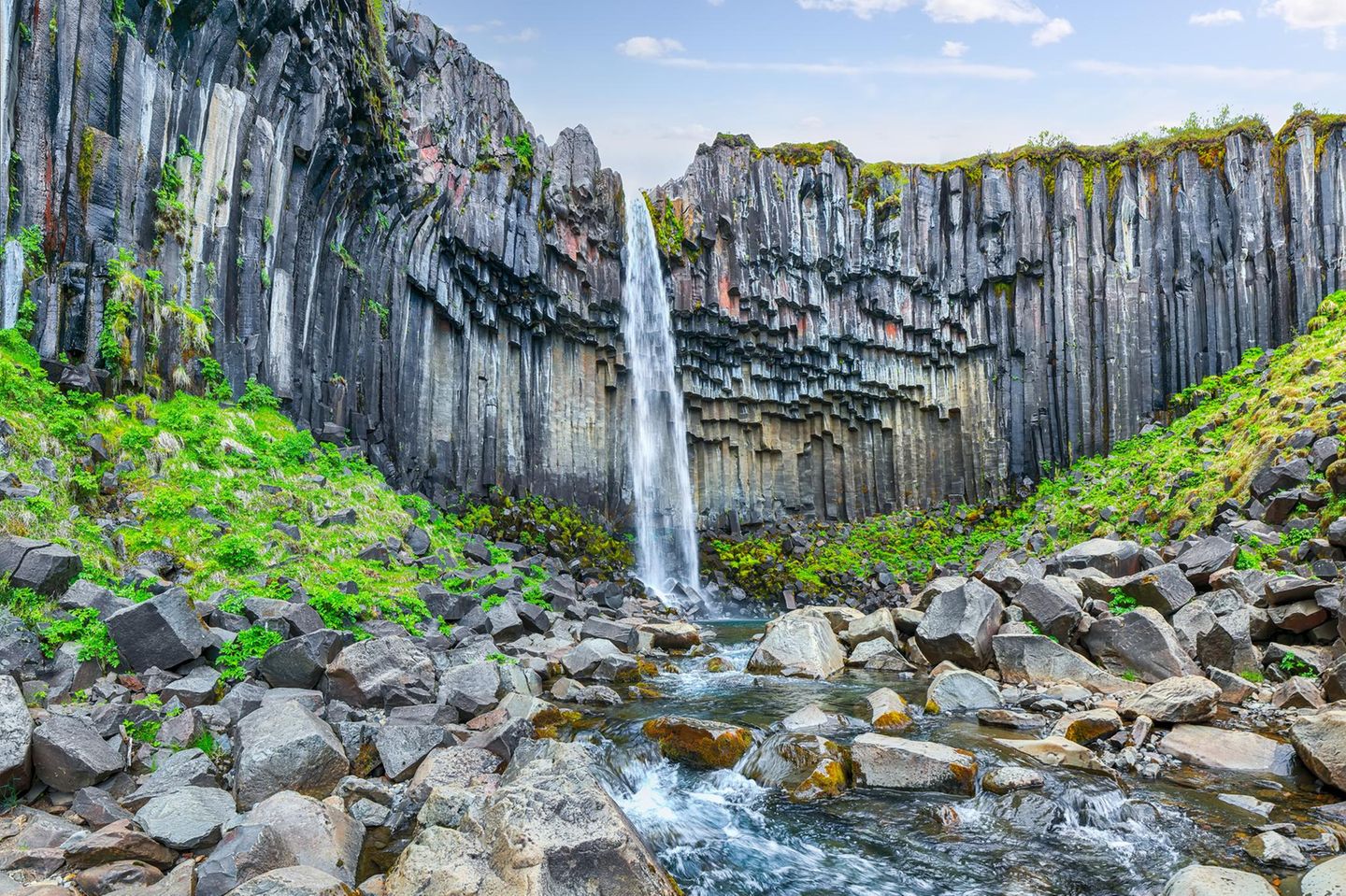 Svartifoss-Wasserfall auf Island